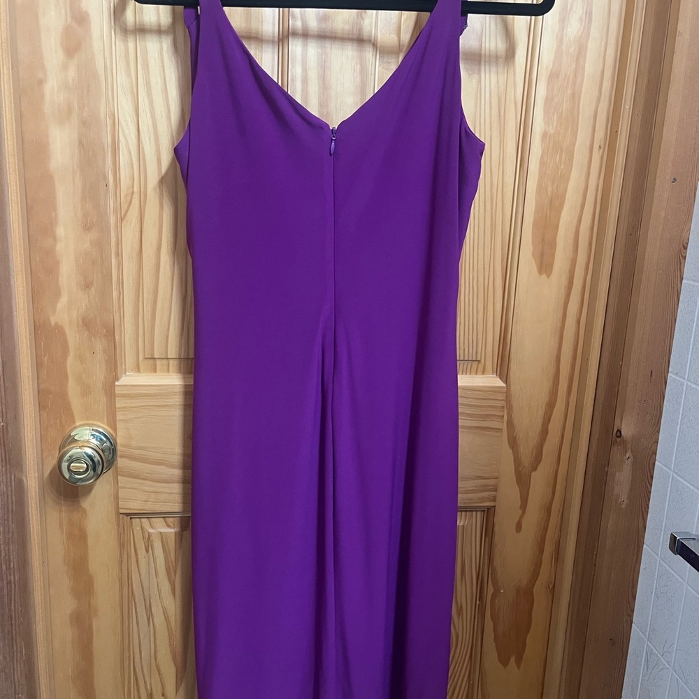 Ralph Lauren Purple Ruched dress front - Picture 5 of 7